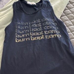 Burn Boot Camp Women's Navy Sequin Logo Tank Top